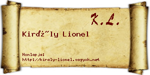 Király Lionel névjegykártya